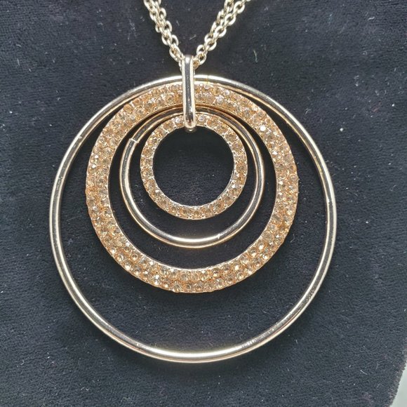 Bay Studio Glitter Pendant Earring & Necklace Set One Size Rose Gold Tone - Picture 3 of 8